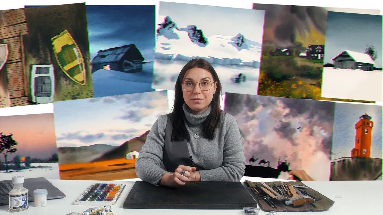 О курсе «Акварельный минимализм» смотреть онлайн