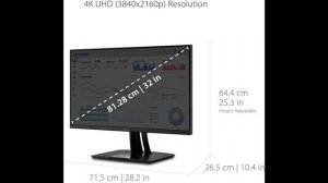 ViewSonic VP3256-4K 32 Inch Premium IPS 4K Ergonomic Monitor with Ultra-Thin Bezels