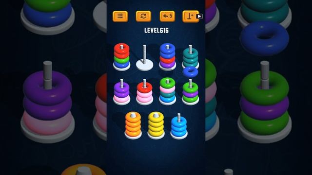 Hoop Sort Puzzle - Color Ring Stack Sorting Game Level 616 Solution