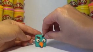 Как слепить Ледяную птицу  Айс (Энгри бердс)  из пластилина. How to make a Ice  Angry Birds.