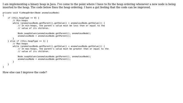 Binary Heap Order Fixing in Java смотреть онлайн
