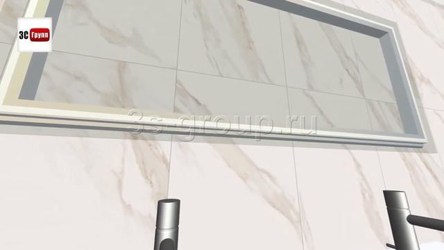 Плитка «Карелли» Керама Марацци | 3D-раскладка в интерьере типовой ванной