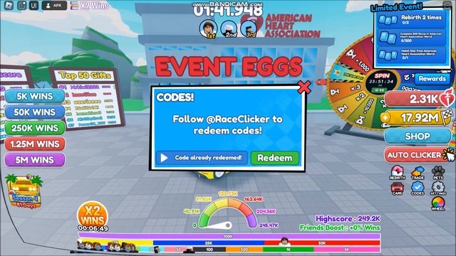 *NEW UPDATE* [SCHOOL TRACK UPDATE] Race Clicker ROBLOX | ALL CODES | June 19, 2023 смотреть онлайн