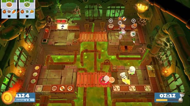 Overcooked 2. [Tied WR] Night of the Hangry Horde 3-2 | 4 players online coop 4 stars | Score: 2412