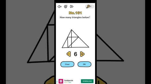 Brain out level 161 how many triangles below walkthrough solution