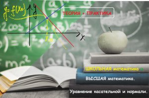 ВЫСШАЯ МАТЕМАТИКА. 9.11. Уравнение касательной и нормали явно заданной функции. Теория и практика.