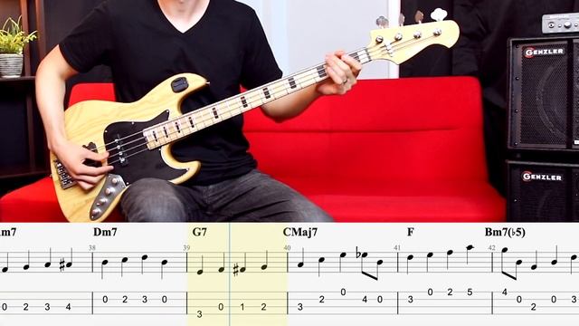 Frank Sinatra - Fly Me To The Moon // BASS COVER + Play-Along Tabs