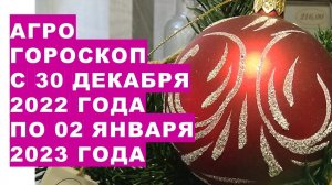 Агрогороскоп с 30 декабря 2022 года по 02 января 2023 года Агрогороскоп з 30 грудня 2022 по 02 січня