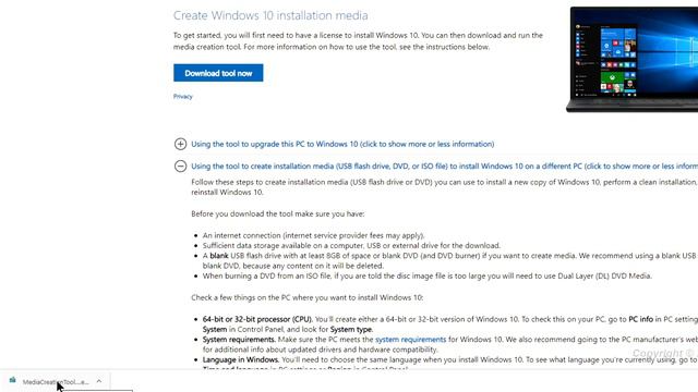 How to create a Windows 10 boot media using Media Creation Tool. смотреть онлайн