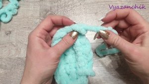 Ушки мишки для балаклавы из пряжи Ализе пуффи-Alize PUFFY.