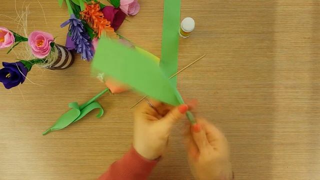 ТЮЛЬПАН из бумаги || DIY || подарок на 8 марта || цветы из бумаги смотреть онлайн