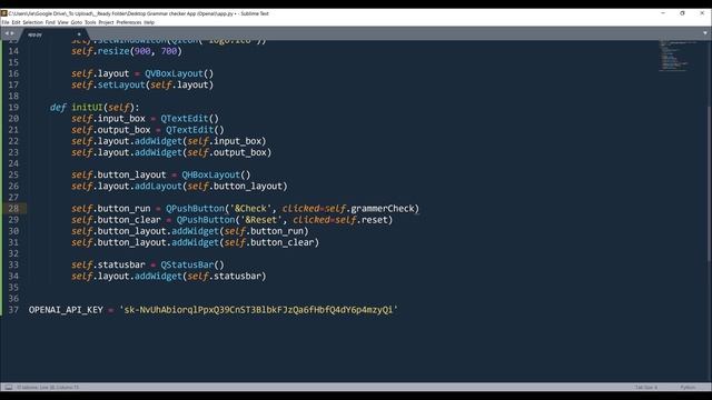 Create A Grammar Check GUI App With Python And OpenAI API