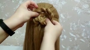 Модная прическа в школу на длинные волосы. Красивая прическа пошагово. Цветок из волос!