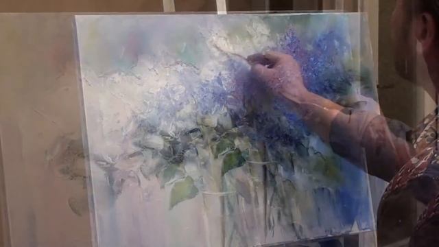 Обучение Живописи маслом.Букет сирени.pinting lessons