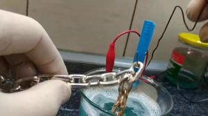 Нанесение позолоты на массивную серебрянную цепь. Часть 1