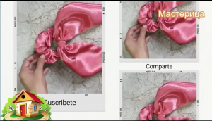 Красивая атласная или шелковая резинка для волос