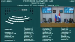 Заседание Законодательного Собрания Приморского края №32 29.11.2023
