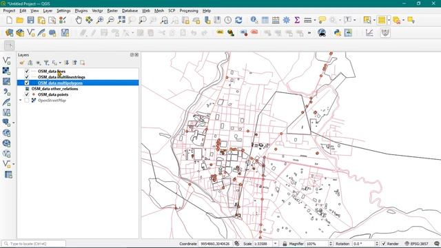 Download OpenStreetMap Spatial Data using QGIS OSM Downloader  Create Shapefile