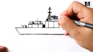 How to Draw Navy Ship | Battleship Drawing