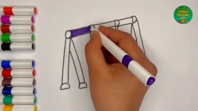 How to draw a swing/Как нарисовать качели/Belanchakni qanday chizish kerak#swing#качели#paint смотреть онлайн
