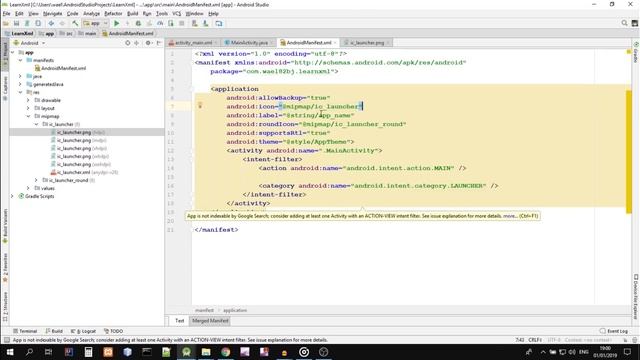 برمجة الاندرويد ودروس صناعة التطبيقات || تعلم تطوير الاندرويد || الدرس الأول : Manifest.xml смотреть онлайн