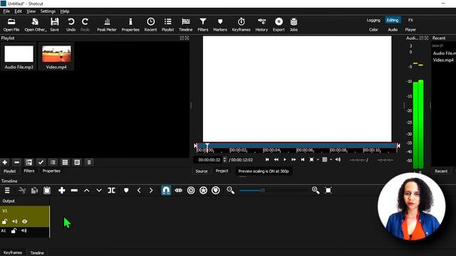 How to PUT VIDEO and AUDIO TOGETHER in SHOTCUT