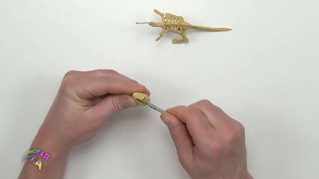 КАК СЛЕПИТЬ СКЕЛЕТ ДИНОЗАВРА ИЗ ПЛАСТИЛИНА | PLASTICINE DINOSAUR SKELETON смотреть онлайн