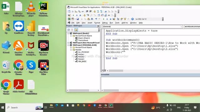 How to Work with Workbook Lesson-25  || workbook vba || workbook open in vba || workbook open in vb