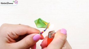 БРОШЬ - ЦВЕТОК ИЗ АТЛАСНОЙ ЛЕНТЫ ( Канзаши мастер-класс ) / Kanzashi Sunflower DIY NataliDoma