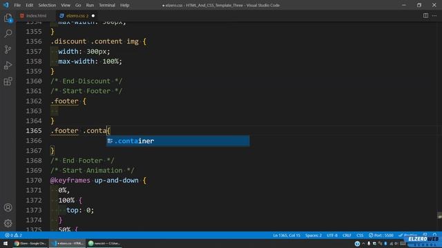 [Arabic] HTML & CSS Template Three 2021 - #30 - Footer Section Part 1