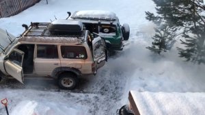 Запуск Land Cruiser 80 1HZ в -25 на тёплых аккумуляторах