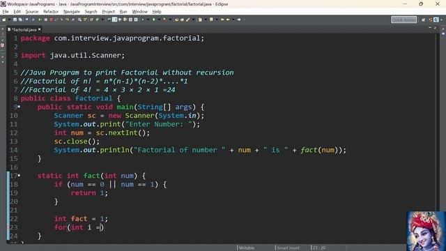 Java program to find Factorial of a Number || 50+ Java Programs For Coding Interview смотреть онлайн