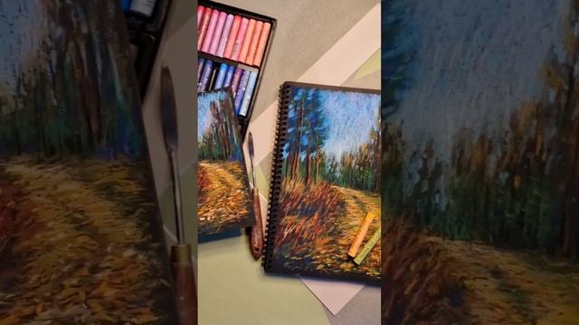 Один из уроков курса по масляной пастели, на котором рисуем пейзажи. #пастель #маслянаяживопись