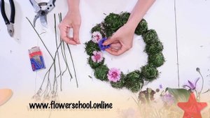 Летний венок с одуванчиками / флористика для начинающих