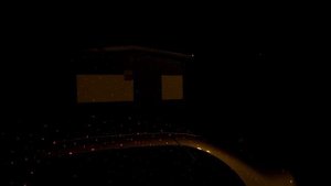 Демонстрация работы новогодних лазерных и светодиодных проекторов в вечернее время на улице