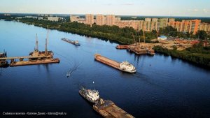 Строительство моста в Дубне