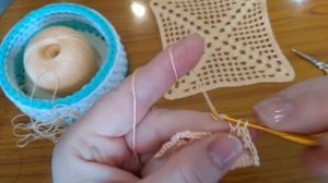 Ажурный бабушкин квадрат. Вязание крючком .Crochet