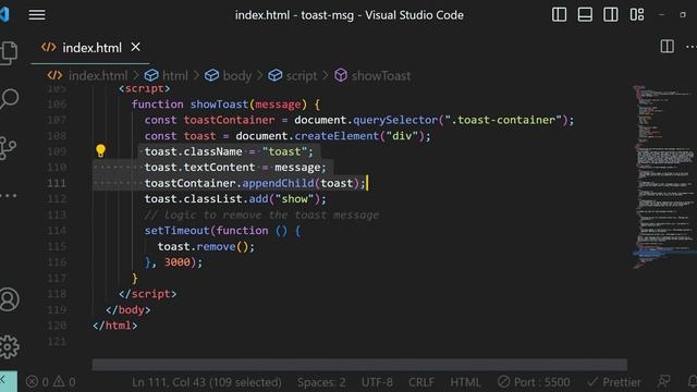 Enhancing User Experience with Offline/Online Toast Messages |Vanilla JS, HTML, CSS