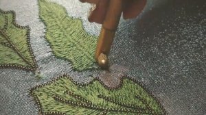 Объемная вышивка люневильским крючком. Тамбурная гладь + канитель / Luneville embroidery stump work