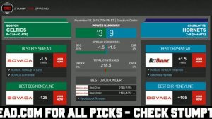 11/19/18 Free #NBA Picks of The Day - NBA Free Picks Today ATS Tonight #Celtics #Hornets