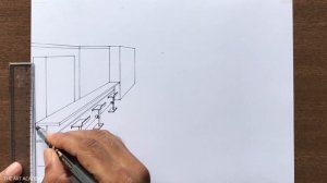 How to Draw a Restaurent in 1 Point Perspective