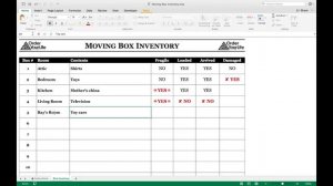 Moving Box Inventory - Excel How-To Series