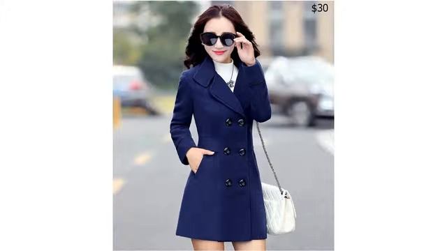 Одежда с AliExpress. Модное двубортное женское пальто осень зима с длинными рукавами.