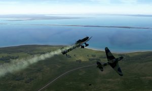 Як-9т против двух Ju 87,   задача выполнена, оба самолета противника сбиты