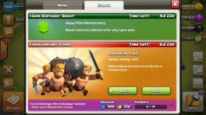 GET 250 GEMS TO CLASHIVERSARY EVENT + 1 GEM BOOST WOW | Clash of Clans