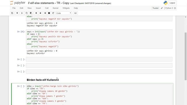Python if else elif Kullanımı