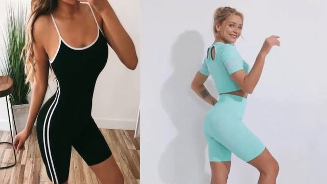 Женские Костюмы для Фитнеса, Спортивные  Костюмы  Топ с  Шортами