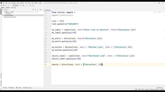 How to make a link shortener desktop application? - Python Tkinter For Beginners