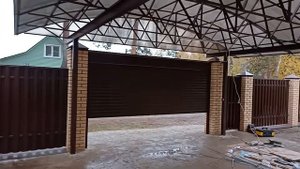 Роллетные ворота 4х2м  с автоматикой встроенный монтаж Ral-8017