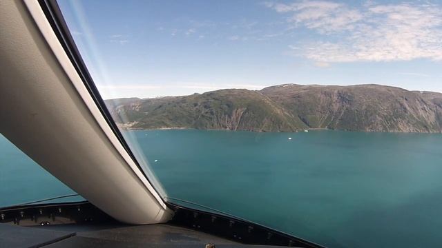 Approach at BGBW, Narsarsuaq airport (Greenland) смотреть онлайн